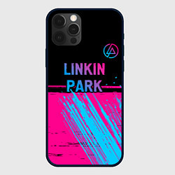 Чехол для iPhone 12 Pro Max Linkin Park - neon gradient: символ сверху, цвет: 3D-черный