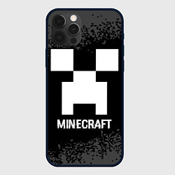 Чехол для iPhone 12 Pro Max Minecraft glitch на темном фоне, цвет: 3D-черный