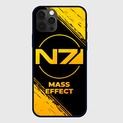 Чехол для iPhone 12 Pro Max Mass Effect - gold gradient, цвет: 3D-черный