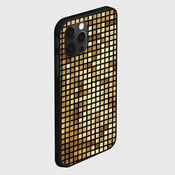 Чехол для iPhone 12 Pro Max Золотая мозаика, поверхность диско шара, цвет: 3D-черный — фото 2