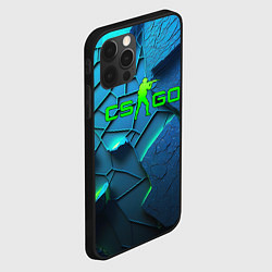 Чехол для iPhone 12 Pro Max CS GO blue green style, цвет: 3D-черный — фото 2