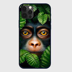 Чехол для iPhone 12 Pro Max Черная обезьянка, цвет: 3D-черный
