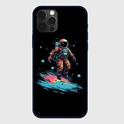 Чехол для iPhone 12 Pro Max Летящий космонавт, цвет: 3D-черный