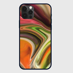 Чехол для iPhone 12 Pro Max Waves colors, цвет: 3D-черный