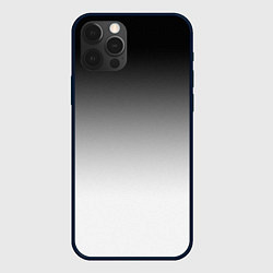Чехол для iPhone 12 Pro Max Black and white gradient, цвет: 3D-черный