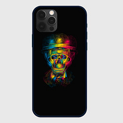 Чехол для iPhone 12 Pro Max Трехцветный череп, цвет: 3D-черный