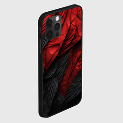 Чехол для iPhone 12 Pro Max Red black texture, цвет: 3D-черный — фото 2