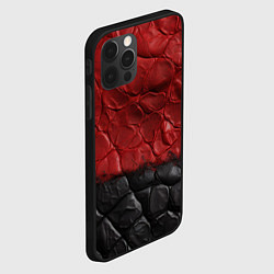 Чехол для iPhone 12 Pro Max Черная красная текстура, цвет: 3D-черный — фото 2