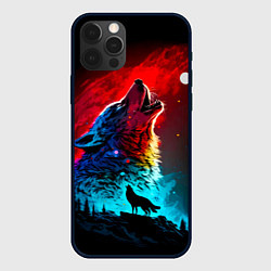 Чехол для iPhone 12 Pro Max Волки воют на луну, цвет: 3D-черный