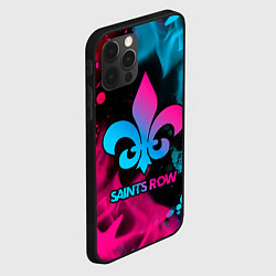 Чехол для iPhone 12 Pro Max Saints Row - neon gradient, цвет: 3D-черный — фото 2