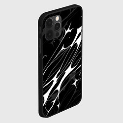 Чехол для iPhone 12 Pro Max Белые абстрактные полосы, цвет: 3D-черный — фото 2