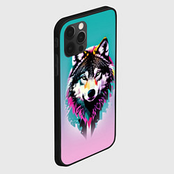 Чехол для iPhone 12 Pro Max Волчья морда - поп-арт, цвет: 3D-черный — фото 2