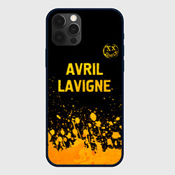 Чехол для iPhone 12 Pro Max Avril Lavigne - gold gradient: символ сверху, цвет: 3D-черный