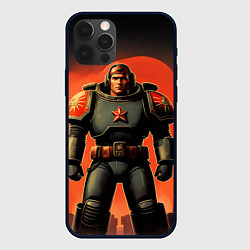 Чехол для iPhone 12 Pro Max Космический десантник ретро, цвет: 3D-черный