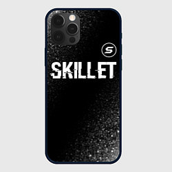 Чехол для iPhone 12 Pro Max Skillet glitch на темном фоне: символ сверху, цвет: 3D-черный