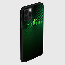 Чехол для iPhone 12 Pro Max CSGO green logo, цвет: 3D-черный — фото 2