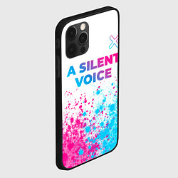 Чехол для iPhone 12 Pro Max A Silent Voice neon gradient style: символ сверху, цвет: 3D-черный — фото 2