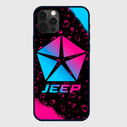 Чехол для iPhone 12 Pro Max Jeep - neon gradient, цвет: 3D-черный