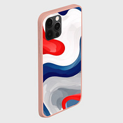 Чехол для iPhone 12 Pro Max Абстракция в цветах флага России, цвет: 3D-светло-розовый — фото 2
