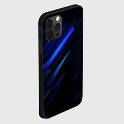 Чехол для iPhone 12 Pro Max Blue black texture, цвет: 3D-черный — фото 2