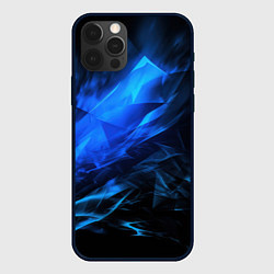 Чехол для iPhone 12 Pro Max Blue black background, цвет: 3D-черный