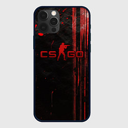 Чехол для iPhone 12 Pro Max CS GO black red brushes, цвет: 3D-черный