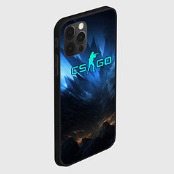 Чехол для iPhone 12 Pro Max CSGO blue logo, цвет: 3D-черный — фото 2