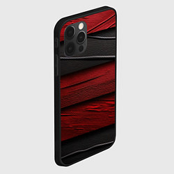 Чехол для iPhone 12 Pro Max Black red texture, цвет: 3D-черный — фото 2