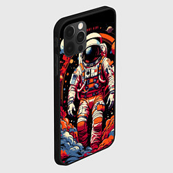 Чехол для iPhone 12 Pro Max Астронавт и скопление планет, цвет: 3D-черный — фото 2