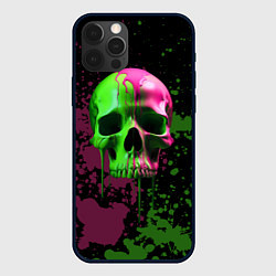 Чехол для iPhone 12 Pro Max Кислотный череп в краске, цвет: 3D-черный