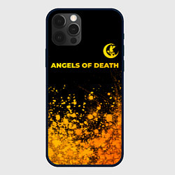 Чехол для iPhone 12 Pro Max Angels of Death - gold gradient: символ сверху, цвет: 3D-черный