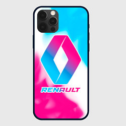 Чехол для iPhone 12 Pro Max Renault neon gradient style, цвет: 3D-черный