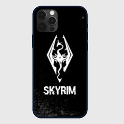 Чехол для iPhone 12 Pro Max Skyrim glitch на темном фоне, цвет: 3D-черный