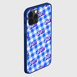 Чехол для iPhone 12 Pro Max Голубая клетка паттерн - Кен, цвет: 3D-тёмно-синий — фото 2