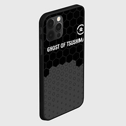 Чехол для iPhone 12 Pro Max Ghost of Tsushima glitch на темном фоне: символ св, цвет: 3D-черный — фото 2