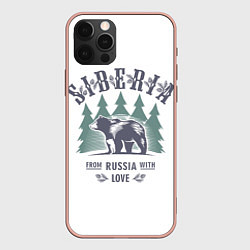 Чехол для iPhone 12 Pro Max Сибирь - из России с любовью, цвет: 3D-светло-розовый