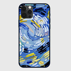 Чехол для iPhone 12 Pro Max Облака в стиле Ван Гога, цвет: 3D-черный