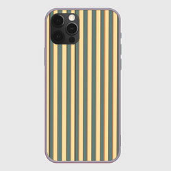 Чехол для iPhone 12 Pro Max Полосатый серо-бежевый, цвет: 3D-серый