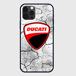 Чехол для iPhone 12 Pro Max Ducati - потресканная земля, цвет: 3D-черный