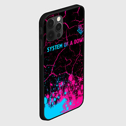 Чехол для iPhone 12 Pro Max System of a Down - neon gradient: символ сверху, цвет: 3D-черный — фото 2