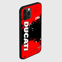 Чехол для iPhone 12 Pro Max Ducati - красная униформа с красками, цвет: 3D-черный — фото 2