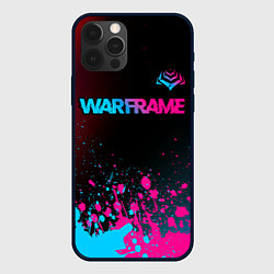 Чехол для iPhone 12 Pro Max Warframe - neon gradient: символ сверху, цвет: 3D-черный