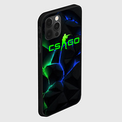 Чехол для iPhone 12 Pro Max CS GO green blue neon, цвет: 3D-черный — фото 2