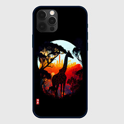 Чехол для iPhone 12 Pro Max Королевство жирафов, цвет: 3D-черный
