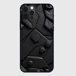 Чехол для iPhone 12 Pro Max Черные объемные вставки, цвет: 3D-черный