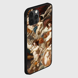 Чехол для iPhone 12 Pro Max Дамы и цветы классицизм, цвет: 3D-черный — фото 2