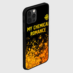 Чехол для iPhone 12 Pro Max My Chemical Romance - gold gradient: символ сверху, цвет: 3D-черный — фото 2