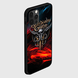 Чехол для iPhone 12 Pro Max Baldurs Gate 3 logo, цвет: 3D-черный — фото 2