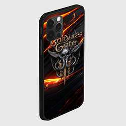 Чехол для iPhone 12 Pro Max Baldurs Gate 3 logo gold, цвет: 3D-черный — фото 2