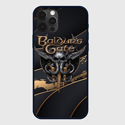 Чехол для iPhone 12 Pro Max Baldurs Gate 3 logo dark logo, цвет: 3D-черный